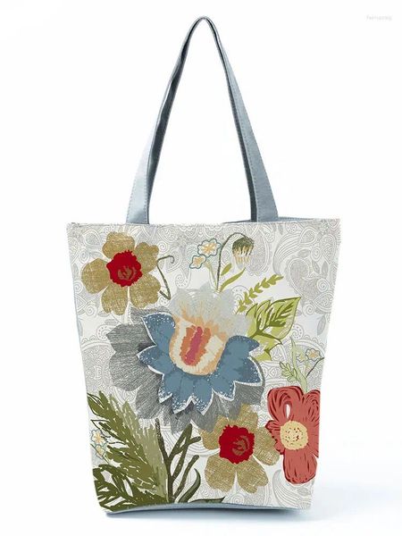 Bolsos de hombro pintura bolso impreso floral damas simples para mujeres de combate