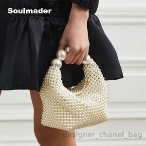 Bolsos de hombro Bolso con cuentas de perlas Acrílico Piedra Hobos Bolso de mano Mujeres Hecho a mano Partido Cubo Monedero Wholsale T240123