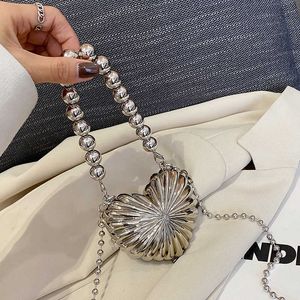 Bolsos de hombro, Mini bolso creativo personalizado para mujer, nueva moda, bolso mensajero coreano, lápiz labial de concha, cadena de estilo extranjero