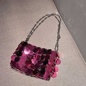 Bolsos de hombro, bolsos de lentejuelas rosas para mujer, bolso de mano pequeño, bolso de mano ostentoso a la moda para mujer, bolso de mano con purpurina para chicas, nuevo lujo 230426