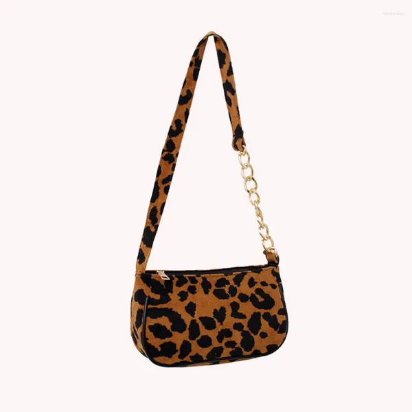 Bolsos de hombro Material animal de felpa Messenger Diseño original Tote Patrón de leopardo Bolso de compras de gran capacidad