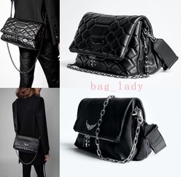 Sacs à bandoulière Pochette Rock Swing Your Wings Zadig Voltaire Femmes Fourre-tout Sac à main Sac à bandoulière Homme Véritable Cuir Wing Chain Fashion