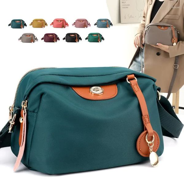 Bolsos de hombro Bolso portátil Señoras Tendencia japonesa Cross-body Nylon a prueba de salpicaduras Bolsos para teléfono móvil Monederos