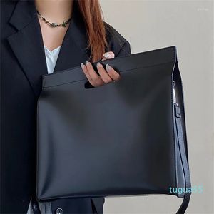 Sacs à bandoulière en cuir Pu, sacoche pour femmes, sacs à main de grande capacité pour dames d'affaires, porte-documents Simple
