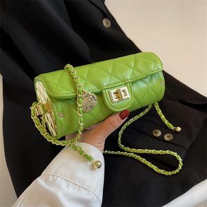 Sacs à bandoulière PU Linger chaîne sac femmes 2023 été bandoulière cylindre téléphone portable luxe concepteur sac à main mode
