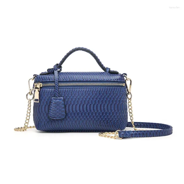 Bolsos de hombro PUOU 2024 Patrón de serpiente Bolso retro PU Cuero Vintage Mujer Bolso cruzado Bolso de mensajero de moda