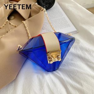 Bolsos de hombro PVC ACRYLIC Creative Transparent Bags Diamond Summer Beach Cadena de mujeres Messenger Messenger Satchel