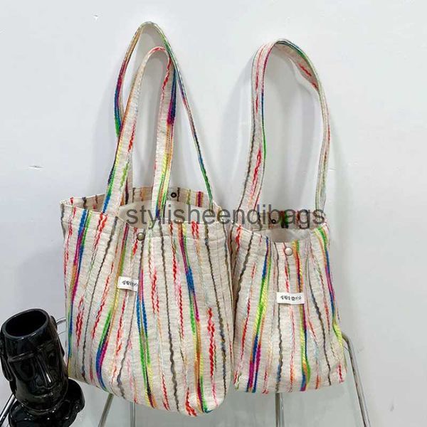 Sacs à bandoulière Rainbow Stripe Sac à bandoulière pour femme Design coloré Femme Sacs fourre-tout décontractés Sacs à main sous les bras Grande capacité Sacs à provisions pour damestylisheendibags