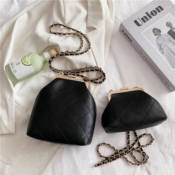 Sacs à bandoulins rétro Clips Small Crossbody for Women Fashion Bag Pu Le cuir pochet sac à main All-Match Korean Style Purse