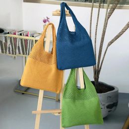 Sacs à bandoulière rétro creux pour femmes, sac à main tricoté Simple et décontracté, grande capacité, gilet de plage d'été, Shopping Tas