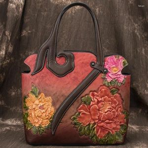 Sacs à bandouliers Rocksun 2024 Retro Luxury Handbags Femme Designer en cuir authentique Totes de bossing faits à la main