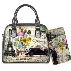 Schoudertassen romantisch torenontwerp grappige vrouwelijke tas casual handtas portemonnee set voor dames messenger meisjes