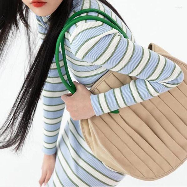 Bolsas de hombro Bolso redondo Mujeres lienzo simple Corea Corea Dulce Sweet de alta capacidad y bolsos