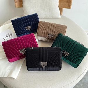 Bolsos de hombro Sac Un bolso de terciopelo principal 2024 Velvet estilo al por mayor Velvet/Poliéster Mujer bolsos de bolso pequeño listos para enviar