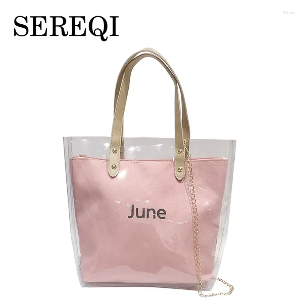 Sacs à bandoulière SEREQI simplicité PVC Transparent pour femmes 2024 sacs à main de luxe concepteur Portable plage gelée paquet