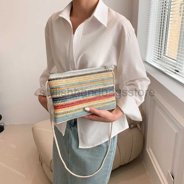 Bolsas de hombro Pequeño y gran capacidad Contraste de la carta tejida de la hierba Sobre 2023 Arte NUEVO BOLSO TRABADO Moda Bolsa Handheld Bag Bagstylishhandbagsstore