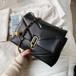 Sacs à bandouliers Small Chain Brand Designer Pu Leather Crossbody for Women 2024 Travel Black Bag Lady Luxury Handbags et sac à main
