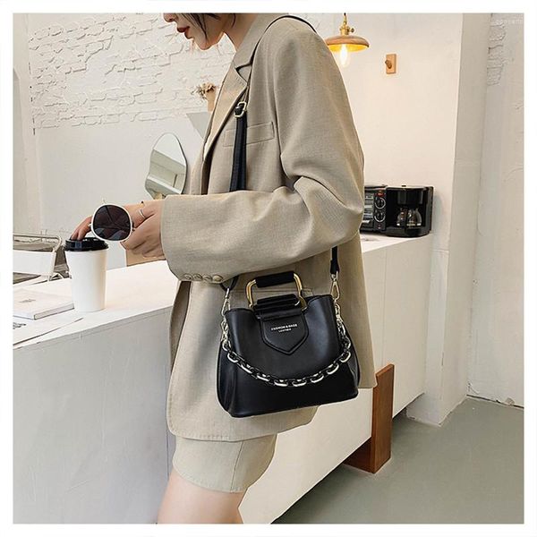 Bolsos de hombro Bolso bandolera pequeño de cuero PU con asa corta para mujer, bolsos y bolsos informales de moda de invierno, Totes