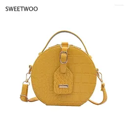 Sacs à bandouliers Small Round Bag Alligator Cake Women 2024 Foreign Style Handsbag polyvalent un messager