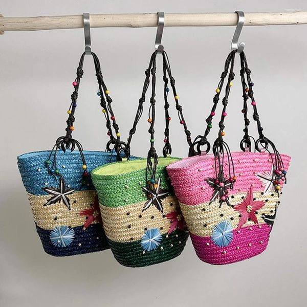 Bolsos de hombro Bolsa de estrella estrella de estrella de mar leve a mano a mano Top-manejo de verano de la moda de verano Casual Simple para vacaciones de viaje