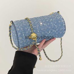 Schoudertassen dingen zakken dit jaar populaire niche tas voor vrouwen nieuwe lingge keten zomer 2024 crossbody internet beroemde cilinder H240410