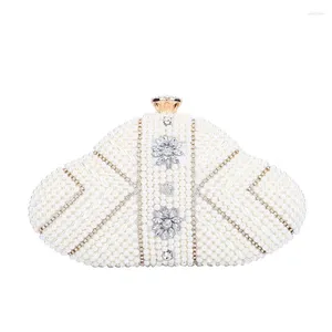 Sacs à bandoulirs Style double face à la main à la main Broderie Perles de riz perlé en forme de venti