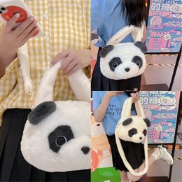 Sacs à bandoulière Sac à tête de panda élégant Fourre-tout en peluche parfait pour transporter de petits objets
