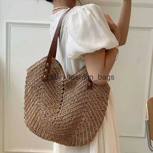 Schoudertassen zomer voor vrouwen stroming rattan geweven bovenste handgreep tas hol raffia het strand casual handtassen 2023H24217