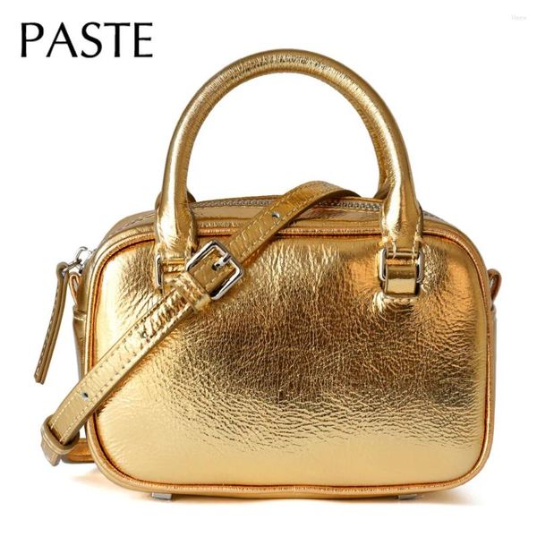 Sacs à bandoulière été petit sac à rabat carré brillant or argent loisirs couleur femmes Croosbody en cuir véritable Mini sac à main Peeress