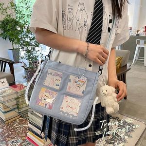 Sacs à bandoulins Summer Small Small Transparent Collège pour les adolescentes Canvas Messenger Handbags School Cuth Crossbody