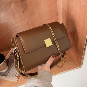 Sacs à bandouliers Texturé Marque Femme Small 2024 Spring Korean Retro Square Bag Sac Fashion Chain Messenger