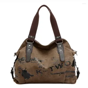 Sacs à bandouliers Les dernières femmes du sac en toile Tendance de mode de mode pour femmes rétro décontractée Retro Casual Color Messenger grande capacité