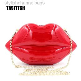 Sacs à bandoulière tendance personnalité lèvres rouges mode sac de messager acrylique dîner dames sac à bandoulière pochette 0224/23
