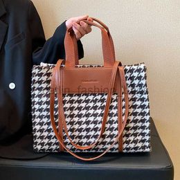 Sacs à bandoulière Designer tendance pied-de-poule grandes femmes sac à main sac à main 2021 nouvelle grande capacité dames fourre-tout décontractés pour le travail qualitécatlin_fashion_bags