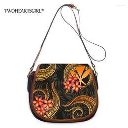 Schoudertassen TwoheartsGirl Kanaka Maoli Polynesia Handtassen Luxe PU kleine portemonnee voor vrouwen Casual Crossbody Winkelen