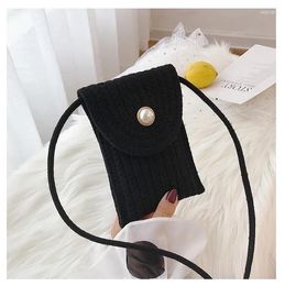 Sacs à bandoulière universels en coton et lin, sac à dos pour téléphone portable, housse de protection avec sangle de cou, Mini sac messager à une épaule