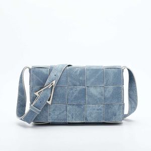 Sacs à bandouliers Urban Minimalist Denim Sac toile tissée Sac Tote Designer Blue Handbag Messenger Purse 230426