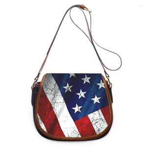 Sacs à bandouliers USA AMERICAN FLAG 3D IMPRESSION FEMMES FEMMES CROSSBOCK BOBOCK Sac à main de luxe Zipper