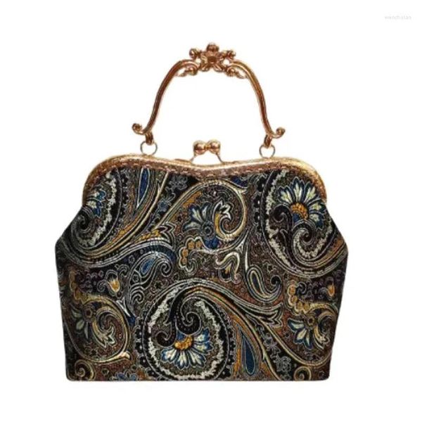 Sacs à bandouliers vintage Bohemian Style Fleurs Lock Sac Bag Sac Chaîne Femmes Crossbody 2024 Hands Hands's Sacs