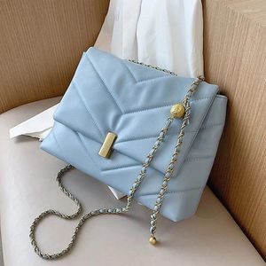 Sacs à bandouliers Vintage Chain Designer Pu Leather Crossbody for Women 2024 Hiver Trend Sacs Tending Women's Bag