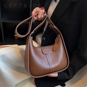 Schoudertassen Vintage Crossbody For Women Pu Leather Dames Nieuwe trend Fashion Handtas Koppeling Kleine zwart bruin 230322