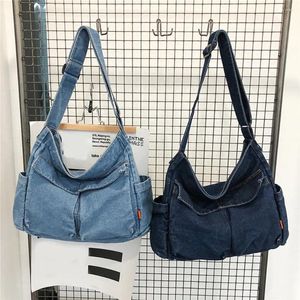 Sacs à bandouliers Vintage Denim Crossbody for Girls School Messenger Travel Handbags Masual Casual grande capacité Femmes