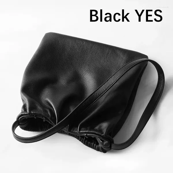 Sacs à bandoulières Vintage Cuir Coréen petit sac carré Sac rétro bouche élastique noir simple Bodet doux de vache