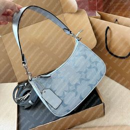 Schoudertassen Vintage Luxe hoge kwaliteit cowboy denim teri schoudertas Onderarmbakken Dames Clutch heren vakantie Cross Body dame Portefeuilles Portemonnees satchel handtassen