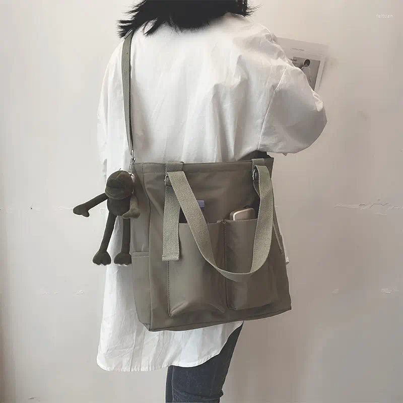 Shoulder Bags Waterproof Bag Large Capacity Canvas Female Cross Messenger Korean Student Harajuku Japanese Department One Big
