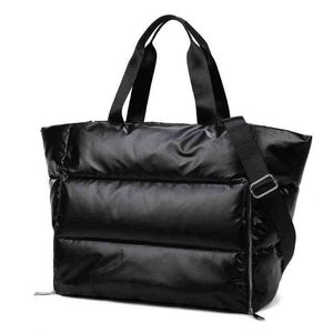 Bolsos de hombro, bolso de mano de gran capacidad para invierno para mujer, impermeable, almohadilla espacial de nailon, bolsos grandes de plumas de algodón para mujer 1213