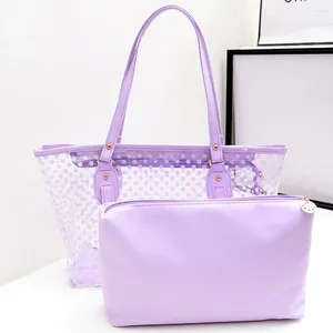 Schoudertassen vrouw tas mode dame plastic golfpunt transparante strand handtas koppeling bolsa feminina torebka damska shopper