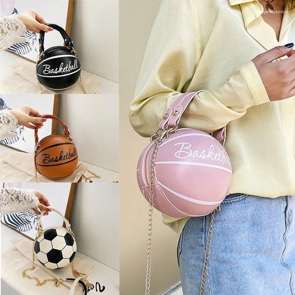 Bolsos de hombro bolso de moda para mujer baloncesto fútbol para mujer cadena Casual cremallera Totes PU cuero mensajero bandolera