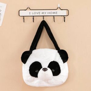 Schoudertassen dames zak zwart witte schattige cartoon panda crossbody pluche tote zachte en comfortabel donzige speelgoed winkelen