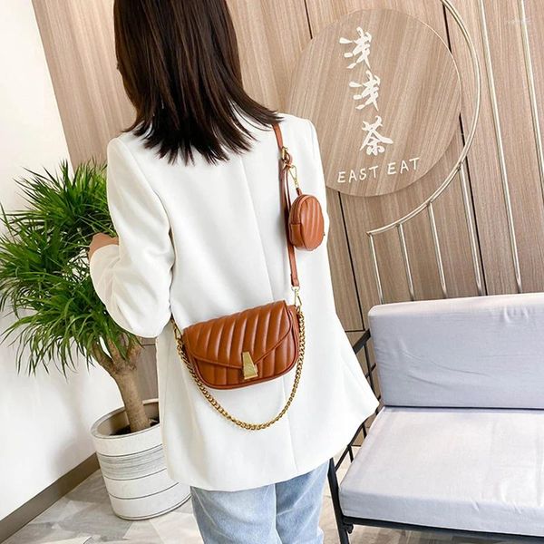 Sacs à bandouliers Femmes Baguette mini cuir Pu pour 2024 Chain Design Luxury Hand Bag Femme Voyage